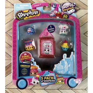 SHOPKINS SEASON 8 WORLD VACATION FINAL DESTINATION AMERICAS 5-Pk w/Mary-Kin Cap